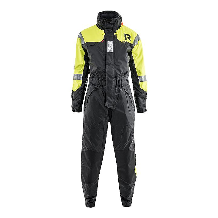 Regatta Sportline flotation suit 50N - front view, yellow without hood