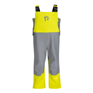 Regatta Fisherman flotation trousers 50N - front view, yellow and grey