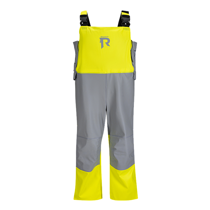 Regatta Fisherman flotation trousers 50N - front view, yellow and grey
