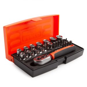 Bahco SL25 1/4" Drive Socket & Bit Set 4-13mm (25 Piece)